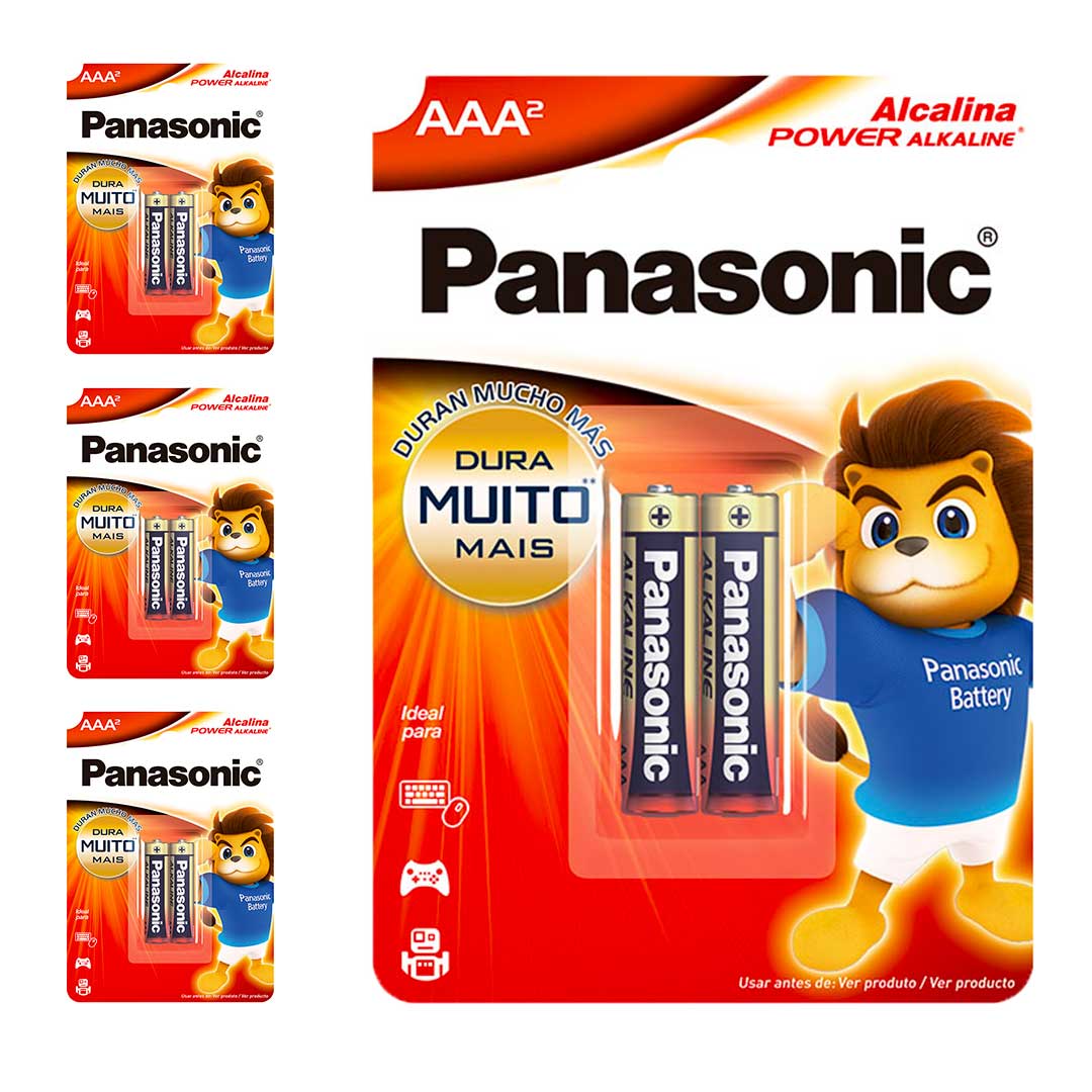 8 Pilhas Alcalinas Aaa Panasonic (4 Cart)