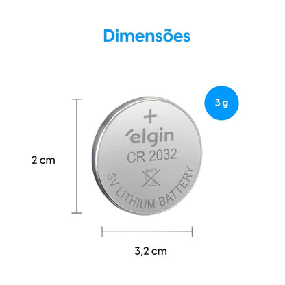 Bateria Lítio Cr2032 Elgin Cartela Com 05 Unidades [F108]