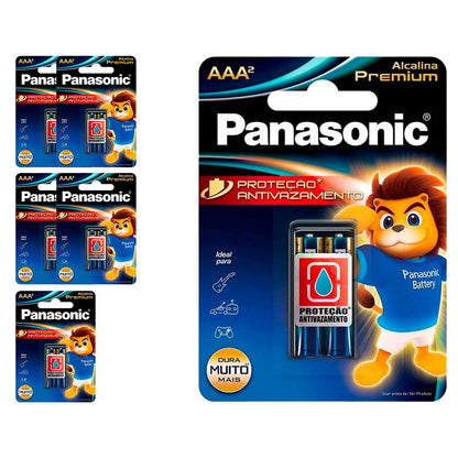 12 Pilhas Alcalinas Premium Aaa Panasonic (6 Cart)