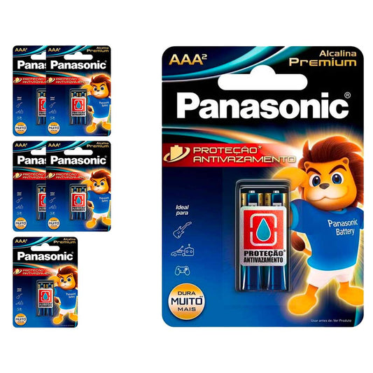 12 Pilhas Alcalinas Premium Aaa Panasonic (6 Cart)
