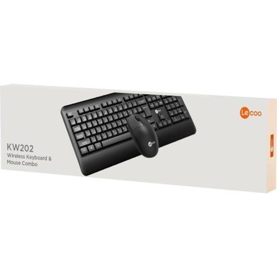 Kit Teclado e Mouse Lecoo KW202 Sem Fio Preto [F002]