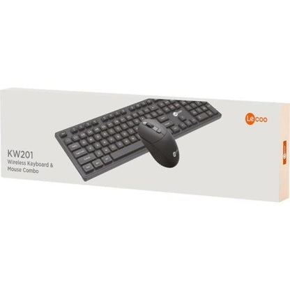 Kit Teclado e Mouse Lecoo KW201 Sem Fio Preto [F002]