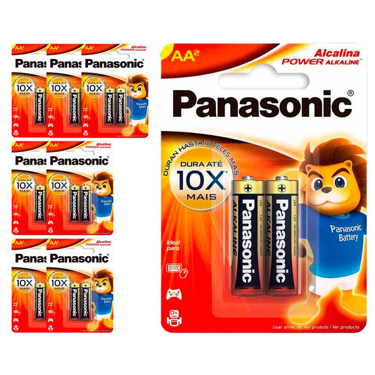 16 Pilhas Alcalinas Aa Panasonic (8 Cart)