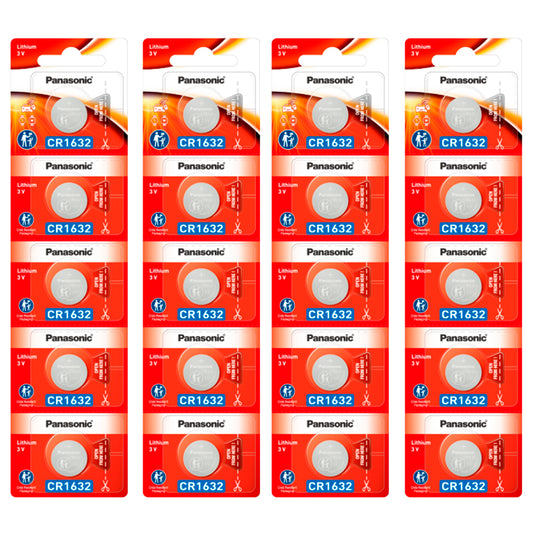 20 Baterias CR1632 Panasonic (04 Cartelas)