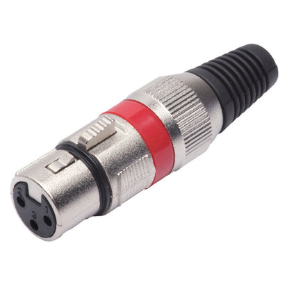 Conector Xlr Femea Linha Vermelho Corpo Metalico Storm 05 Unidades [F108]