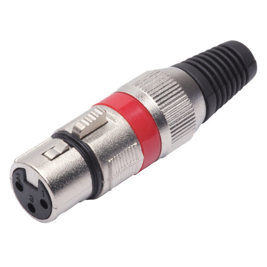 Conector Xlr Femea Linha Vermelho Corpo Metalico Storm 05 Unidades [F108]
