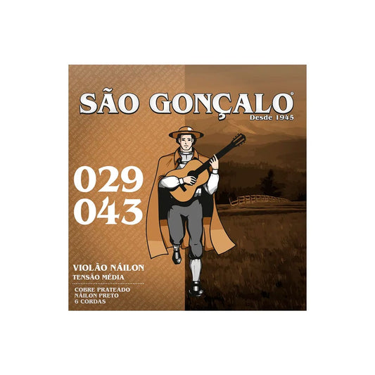 Encordoamento P/violão Nylon Preto 0.029 - 0.043 São Gonçalo [F108]