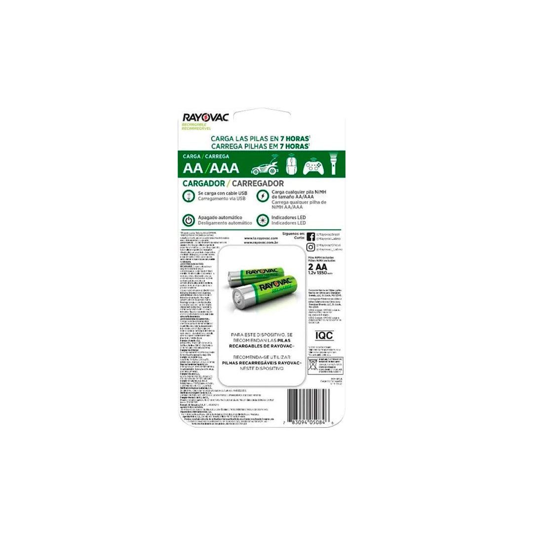 Carregador Rayovac Usb 2aa Sm-4 [F108]