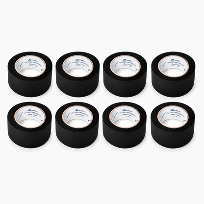 KIT COM 8 FITAS CREPE PRETAS 48MM X 50M