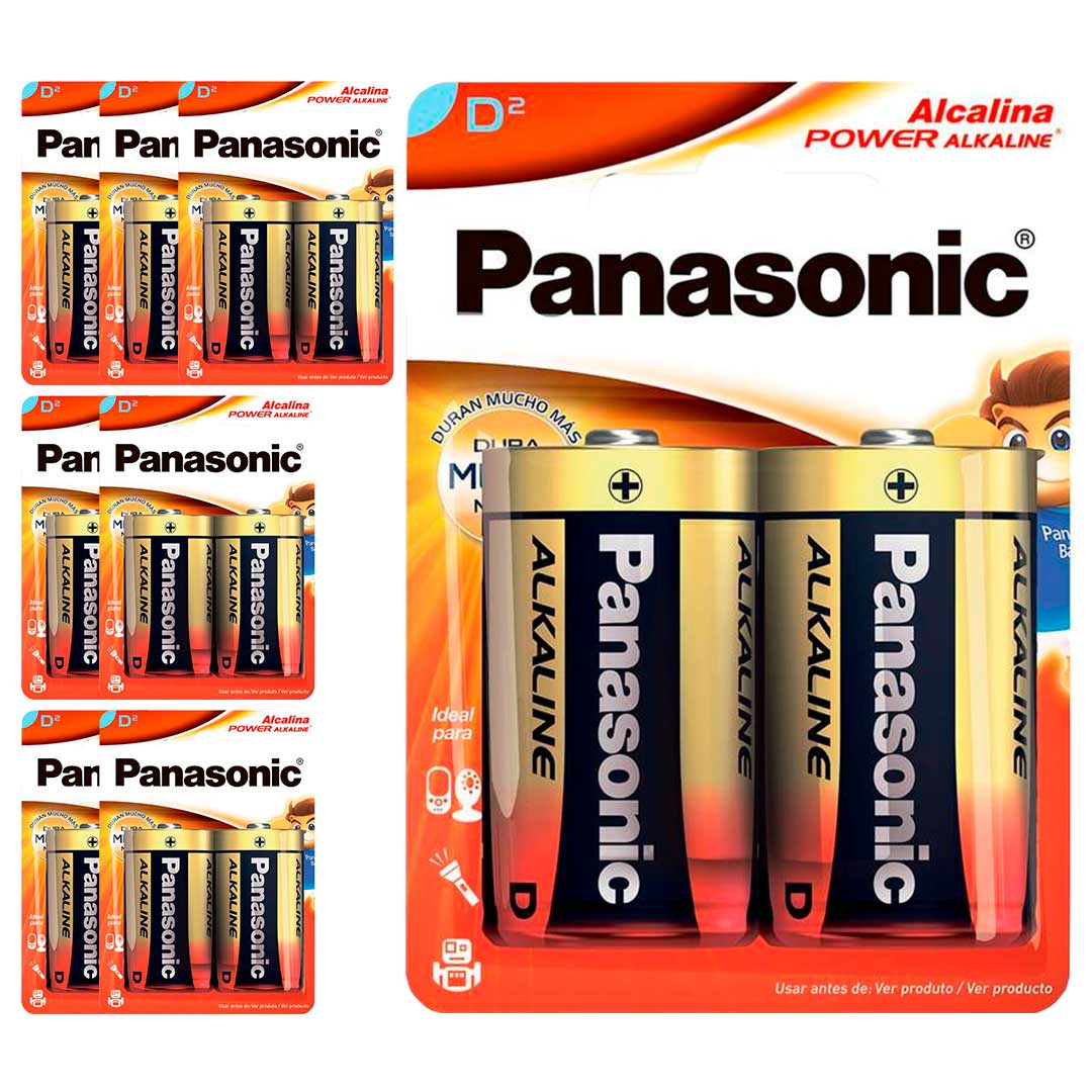 16 Pilhas Alcalinas D Panasonic (8  Cart)