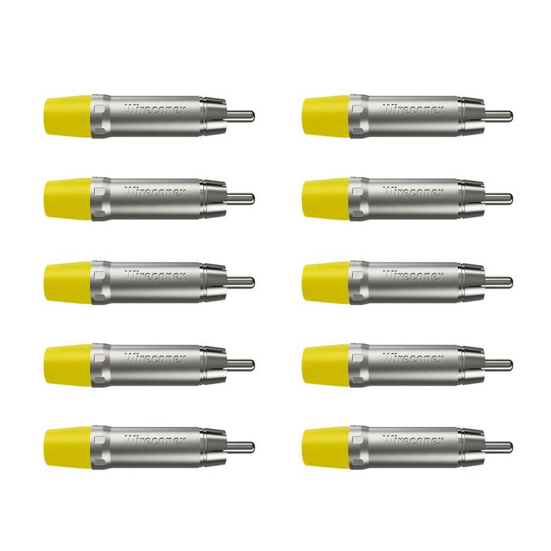 Plug Rca Macho Nickel Amarelo 10 Un Wireconex [F108]
