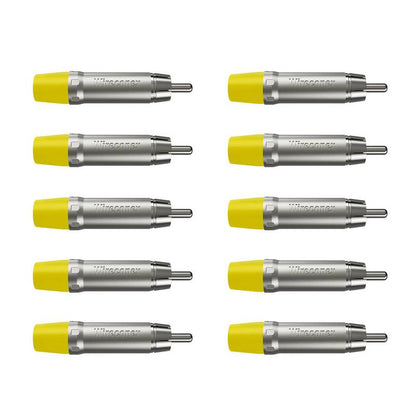 Plug Rca Macho Nickel Amarelo 10 Un Wireconex [F108]