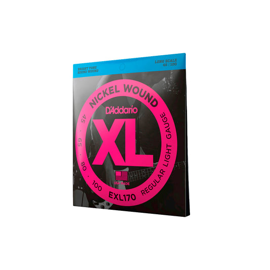 Cordas Para Baixo D Addario Xl Nickel Wound Exl170 4 Cordas Escala Longa .045-.100 [F108]