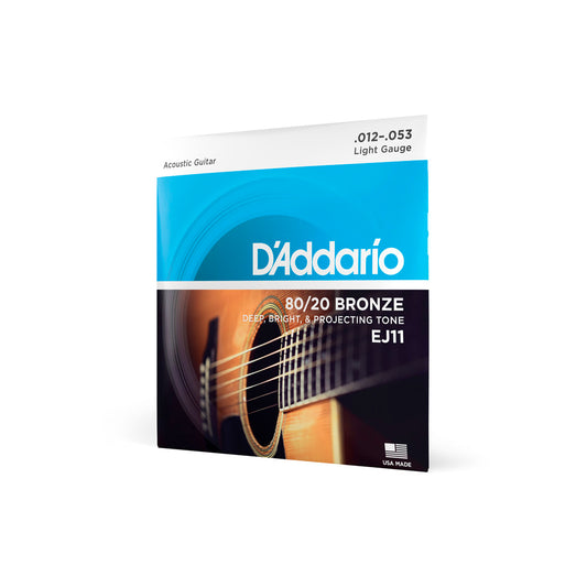 Cordas Para Violão Aço D Addario Bronze 80/20 Ej11 012" 053" [F108]