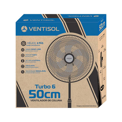Ventilador Coluna Turbo 50cm 6p 220v Preto Ventisol [F108]