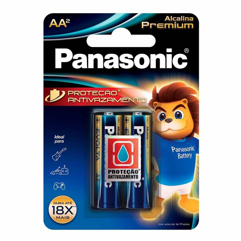 18 Pilhas Alcalinas Premium Aa Panasonic (9 Cart)