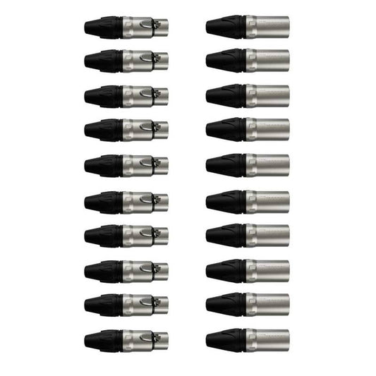 Kit Conectores Xlr 1003 1013 20un (10 Machos/10 Femeas) Wireconex [F108]