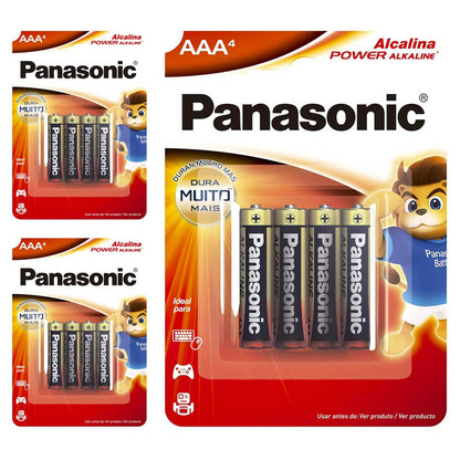 12 Pilhas Alcalinas Aaa Panasonic (3 Cart)