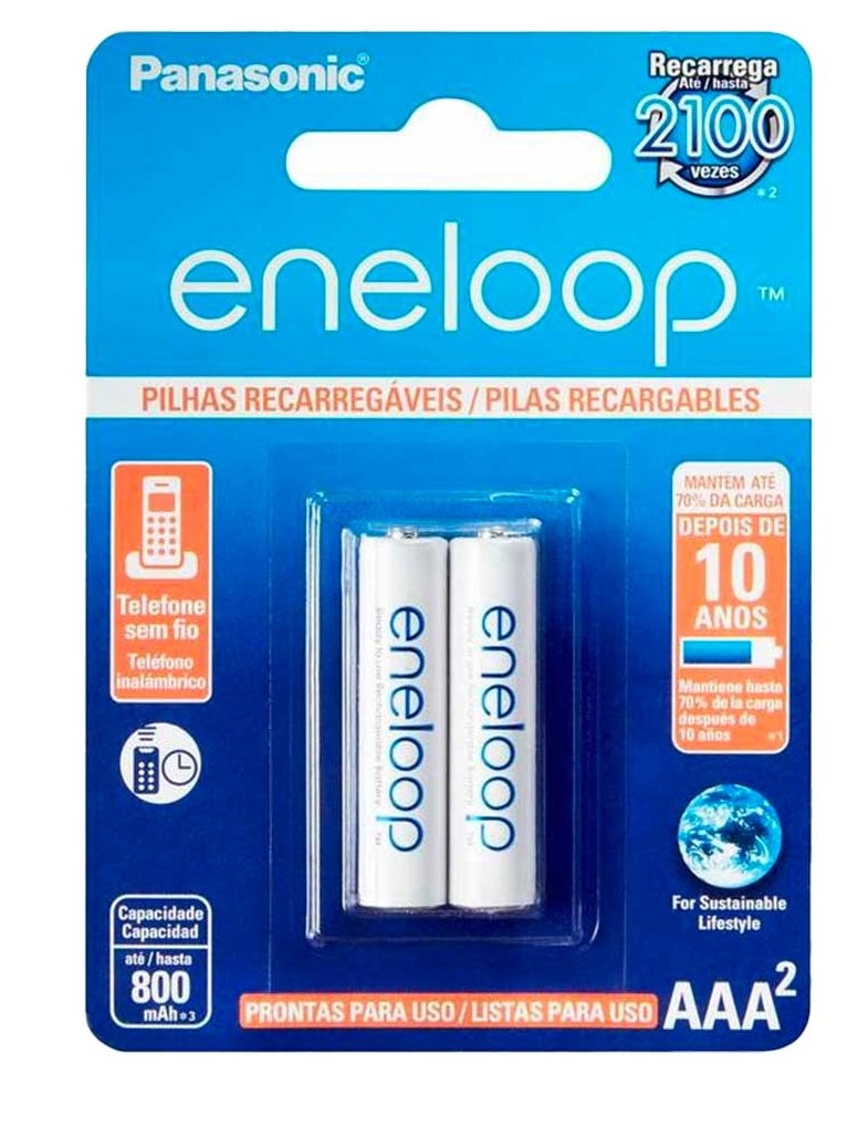 18 Pilhas Recarregaveis Eneloop Std Aaa Panasonic (9 Cart)