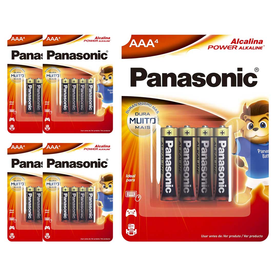 20 Pilhas Alcalinas Aaa Panasonic (5 Cart)
