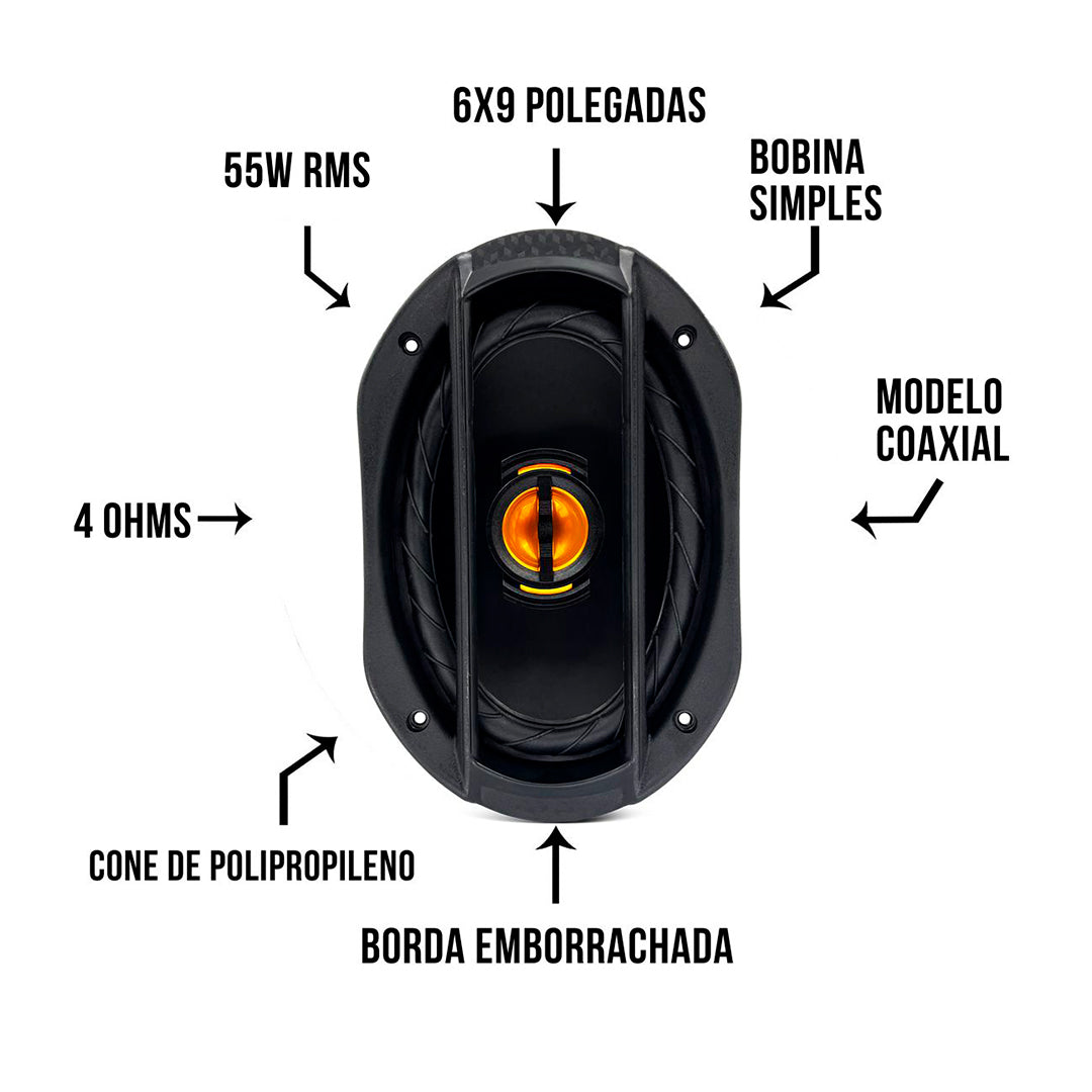 Kit Facil Falante Jbgg9 Flex 6 Gx9pol 220w 4r Preto Leson [F108]