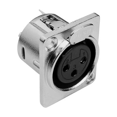 Conector Xlr Painel Cromado Fêmea Mxt 10 Unidades [F108]