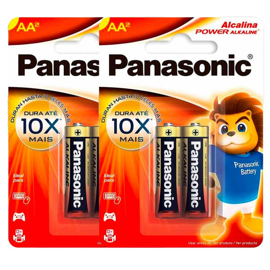 4 Pilhas Alcalinas Aa Panasonic (2 Cart)