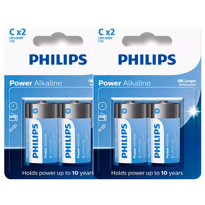 04 Pilhas Alcalinas C Philips (2  Cart)