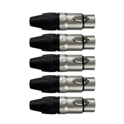 Conector Xlr Femea Wc 1003 Fl Bk Ni 3p 5un Wireconex [F108]