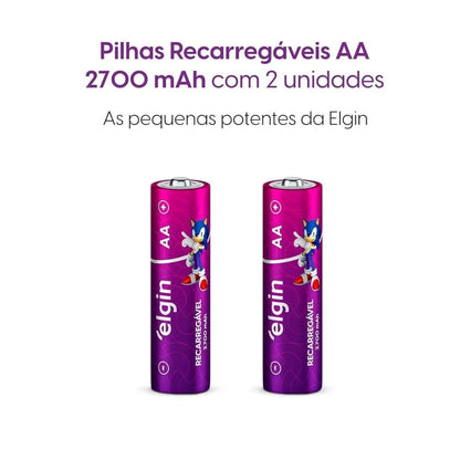 Pilha Recarregável Elgin Aa 2700mah Blister Com 04 Unidades [F108]