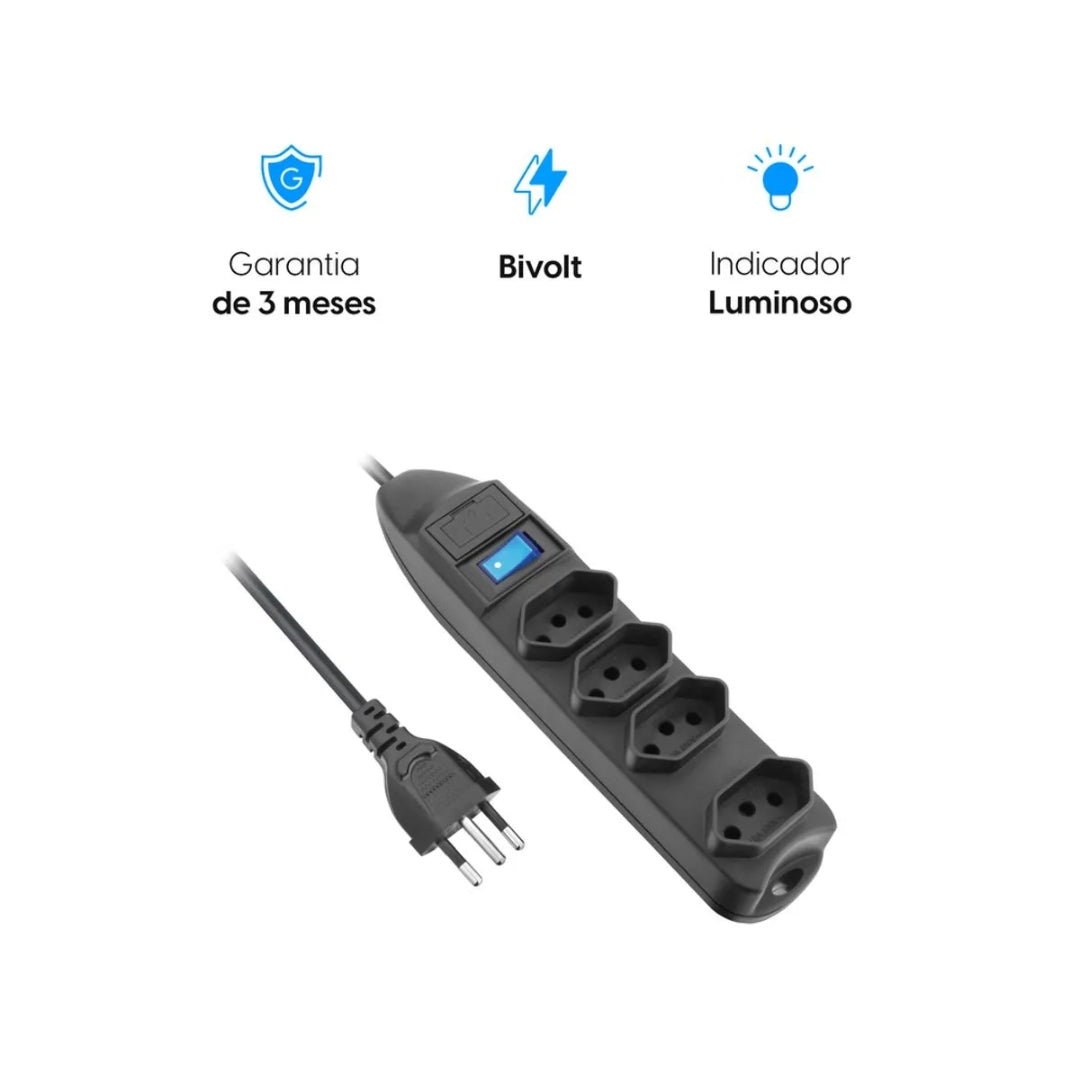 Protetor De Linha 4 Tom. 2p+t Cabo 1,5m Elgin [F108]