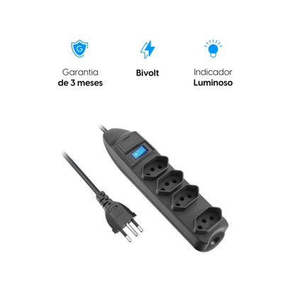 Protetor De Linha 4 Tom. 2p+t Cabo 1,5m Elgin [F108]