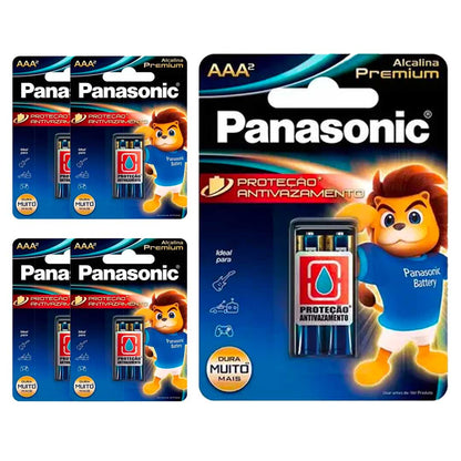 10 Pilhas Alcalinas Premium Aaa Panasonic (5 Cart)
