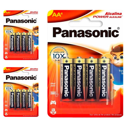 12 Pilhas Alcalinas Aa Panasonic (3 Cart)
