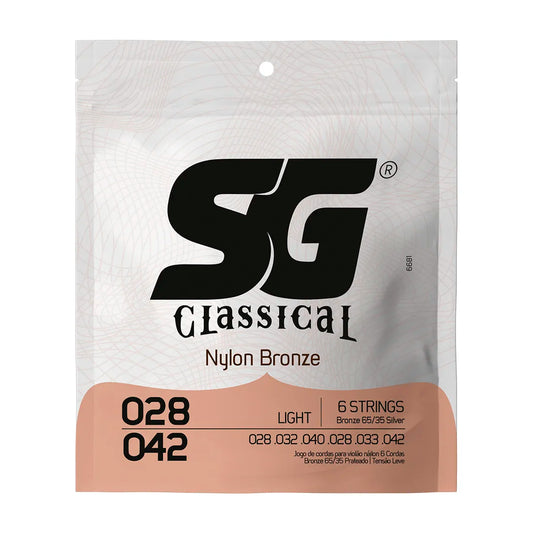 Encordoamento P/violão Nylon Bronze 65/35 Prata Tensão Leve Sg 0.028 [F108]
