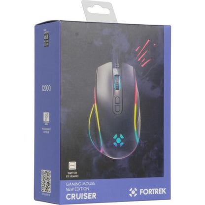 Mouse Gamer Fortrek Cruiser New Edition 12000 Dpi RGB Preto [F002]