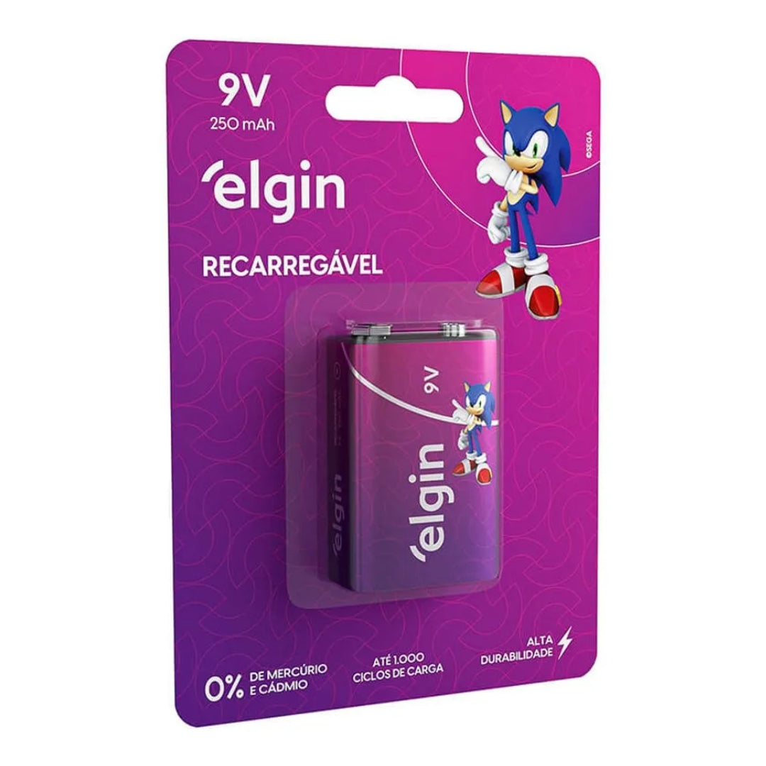 Bateria Recarregável 9v Elgin Cartela Com 01 Unidade [F108]