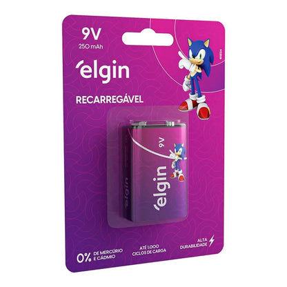Bateria Recarregável 9v Elgin Cartela Com 01 Unidade [F108]