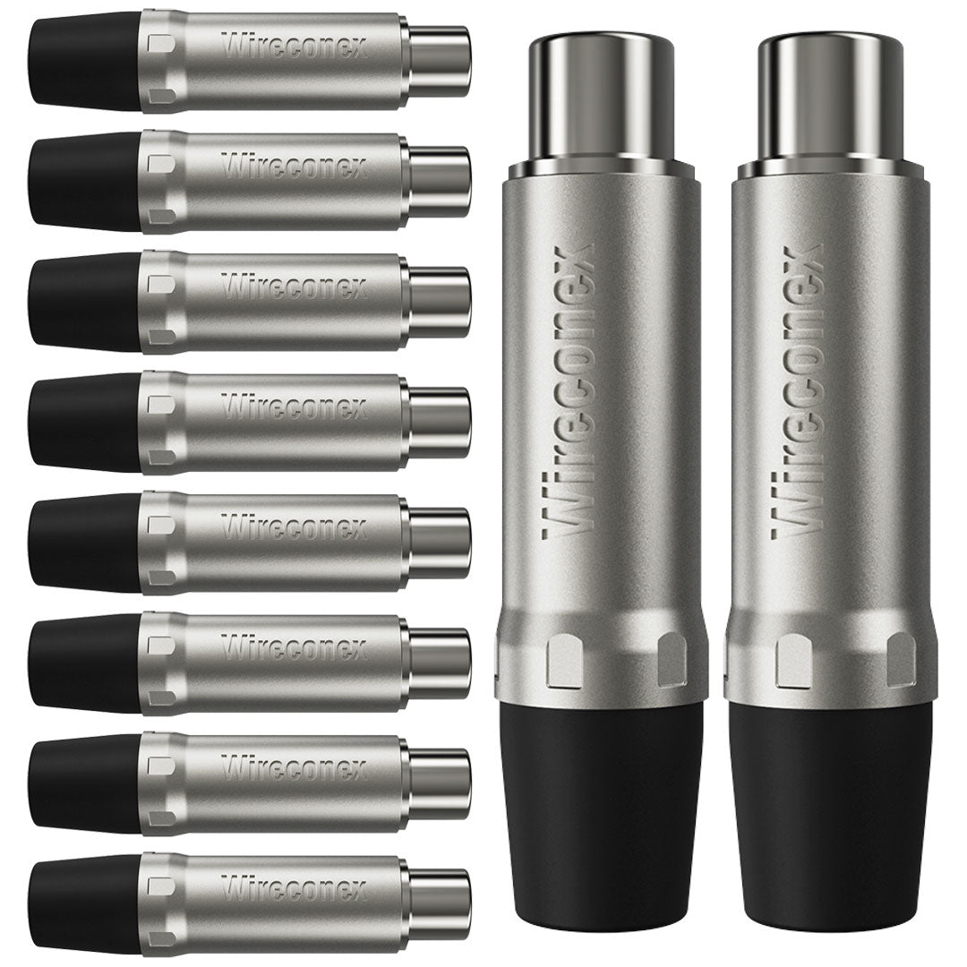 Plug Rca Femea Nickel Preto 10 Un Wireconex [F108]