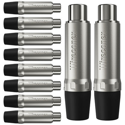 Plug Rca Femea Nickel Preto 10 Un Wireconex [F108]