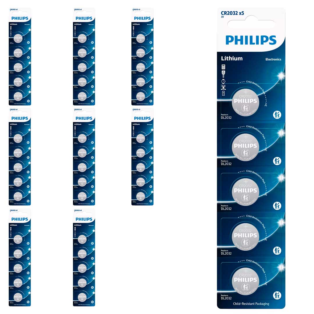 45 Baterias CR2032 Philips (9  Cart)