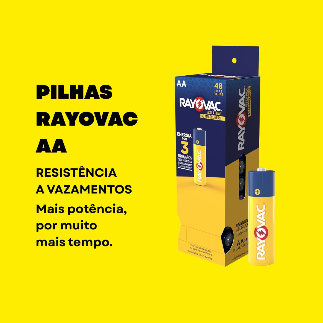 Pilha Zinco Aa4 Rayovac Amarelinhas Tubo Com 48 Unidades [F108]