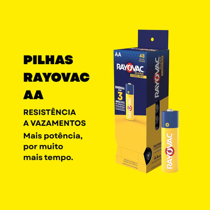Pilha Zinco Aa4 Rayovac Amarelinhas Tubo Com 48 Unidades [F108]