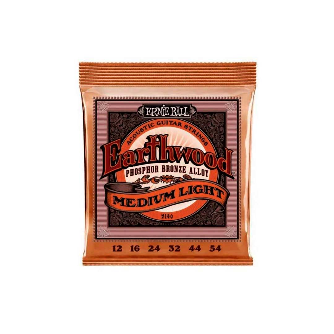 Encordoamento P/violão Aço Earthwood Media Leve Phosphor Bronze Ernie Ball 012"-054" P02146 [F108]