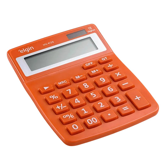 Calculadora De Mesa 12 Digitos Cor Laranja Mv-4128 Elgin [F108]