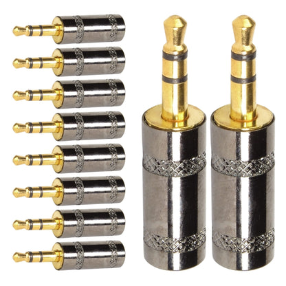 Conector P2 Stereo Metal Preto Gold Storm 10 Unidades [F108]