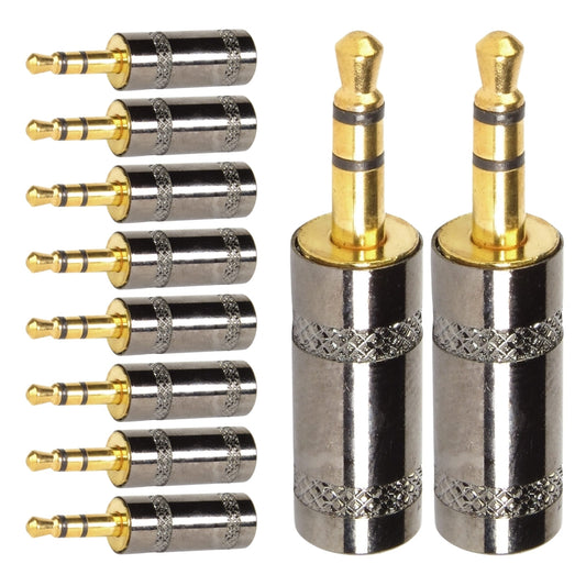 Conector P2 Stereo Metal Preto Gold Storm 10 Unidades [F108]