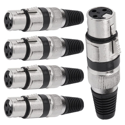Conector Xlr Femea Linha Preto Corpo Metalico Storm 05 Unidades [F108]