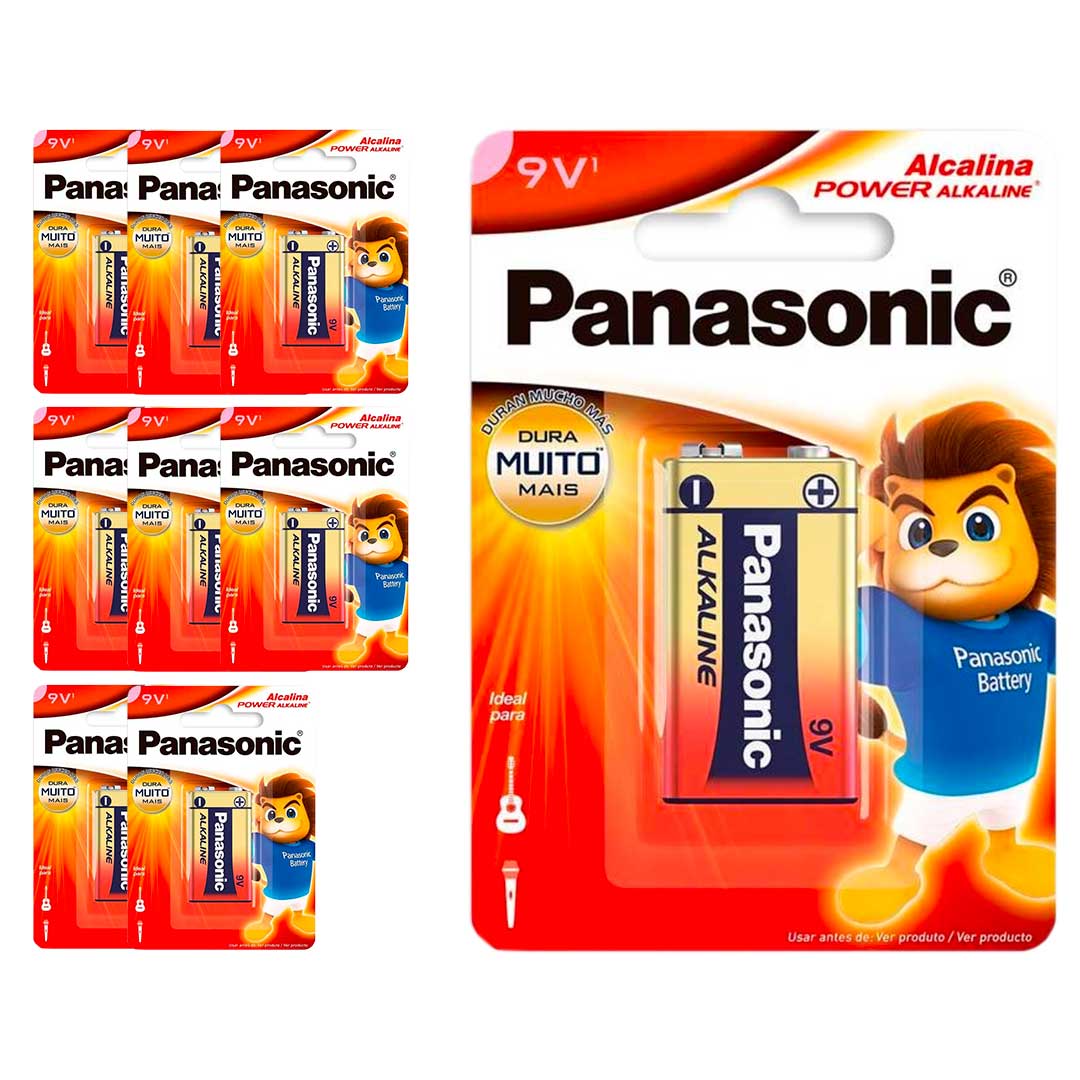 9 Baterias Alcalinas 9v Panasonic