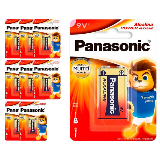 9 Baterias Alcalinas 9v Panasonic